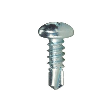 Itw Self-Drilling Screw, #8 x 1/2 in, Zinc Plated Steel Pan Head Phillips Drive 21360